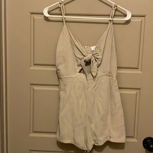 Tan romper with tie in front